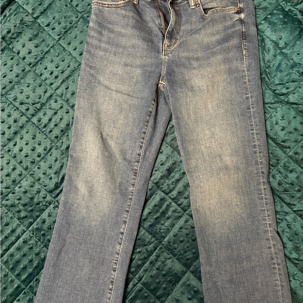 American Eagle Outfitters High Rise Kick Boot Crop Jeans